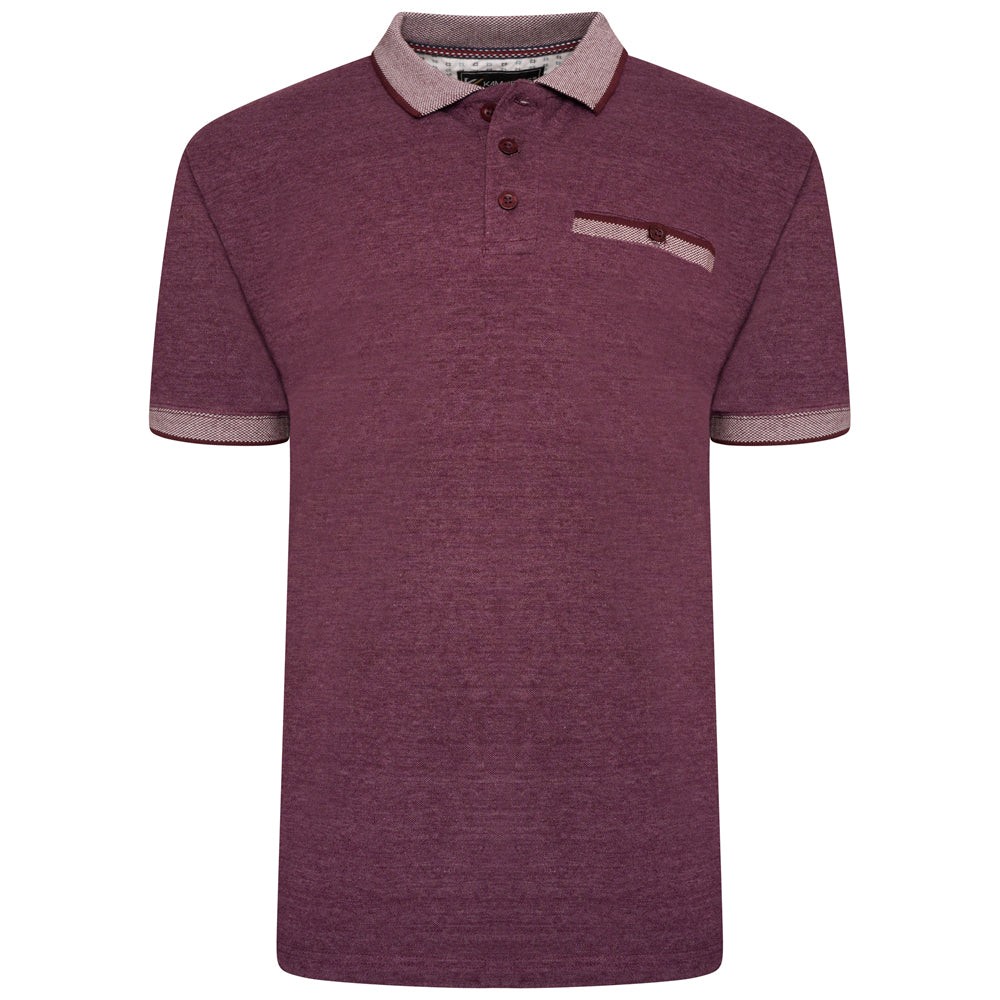 KAM Jeans Jacquard Men’s Button Fastening Fashion Pique Polo Shirt