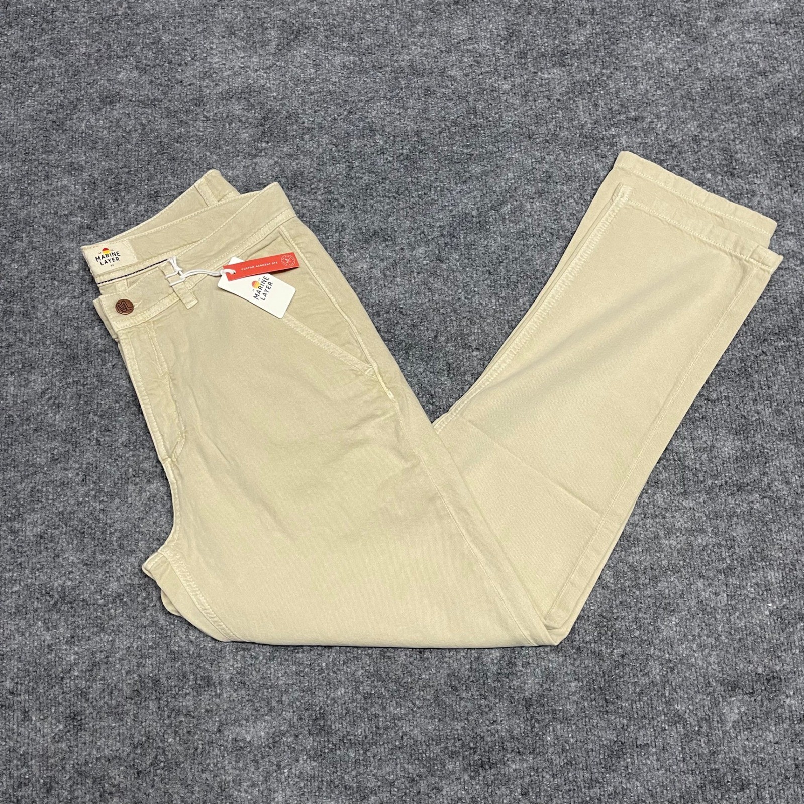 Marine Layer Pants Men Size 30 Beige Archive Linen Field Natural Linen Blend NEW