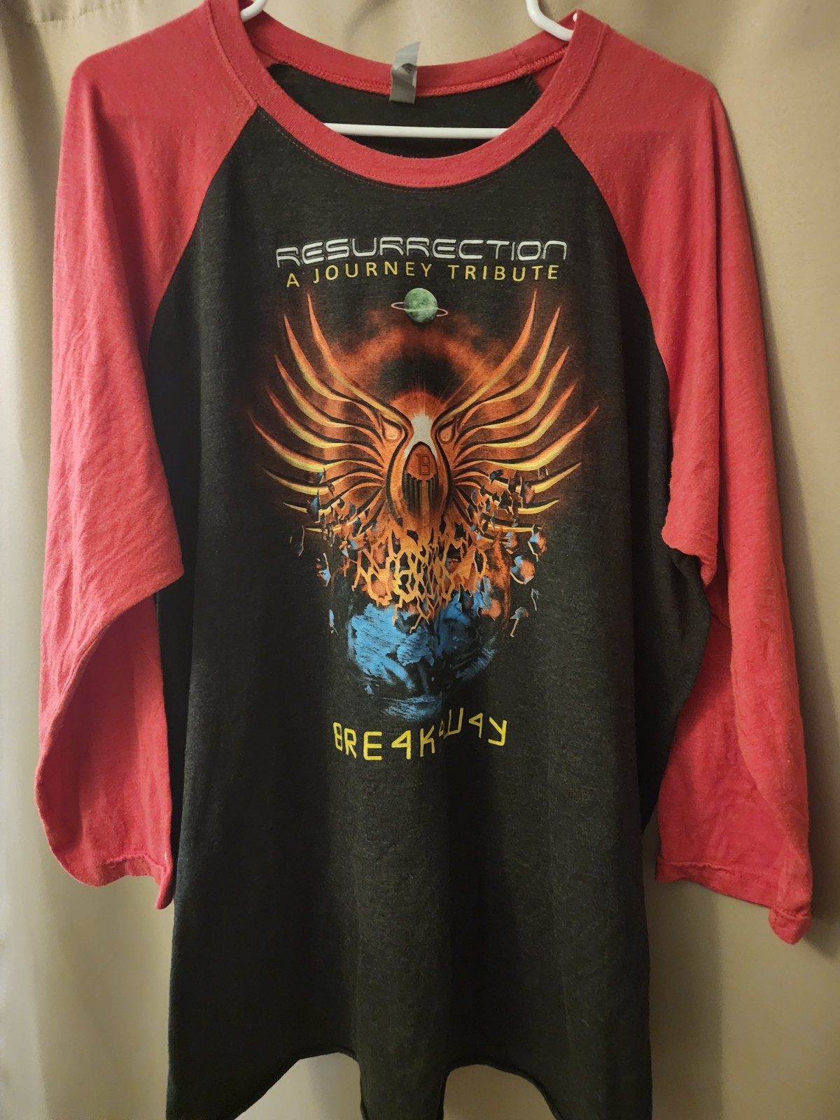 Next Level Apparel Journey Tribute Raglan Shirt Mens XXL Black/Red