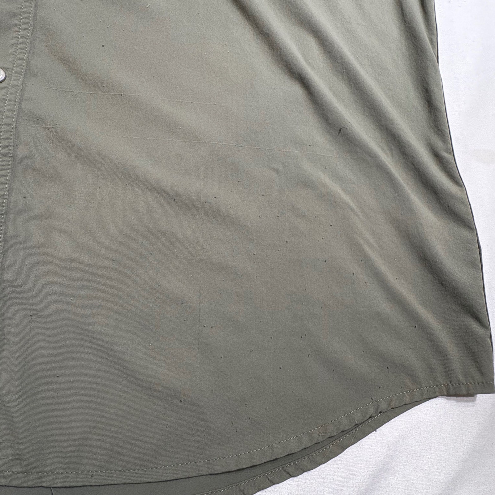 Poncho Western Performance Shirt Mens XL Sage Green Pearl Snap Vented Fishing