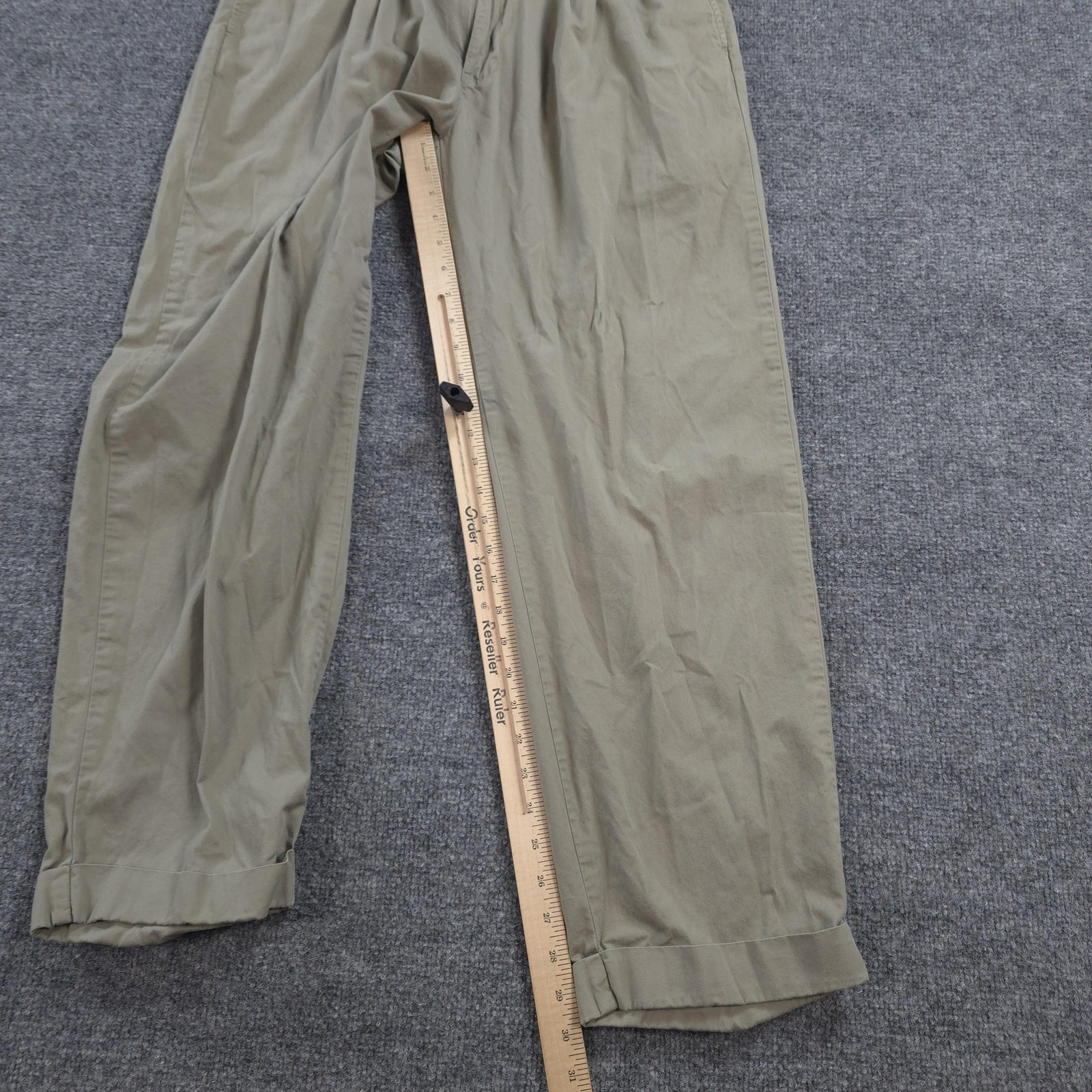 Vintage Polo Ralph Lauren Pants Mens 33×30 Tan Hammond Pleated Cuffed Khakis
