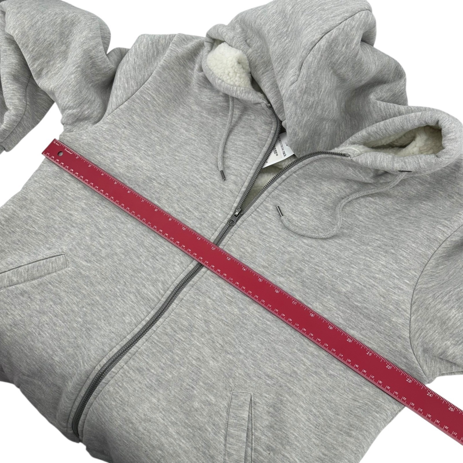 SLATE & STONE Mens Size XL Gray Sherpa Lined Zip Up Hoodie Fleece Lined NWT