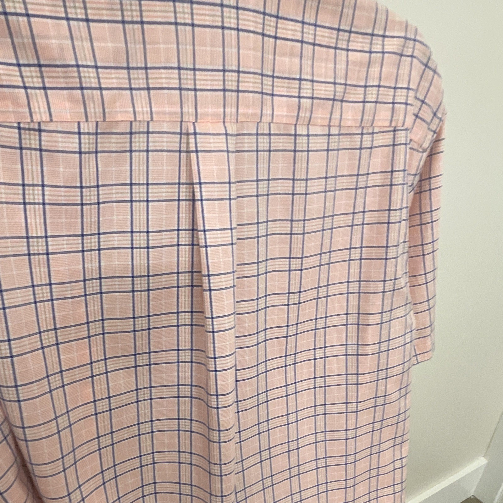 Daniel Cremieux Signature Mens M Pink Blue White Plaid Non-Iron Pocket Shirt