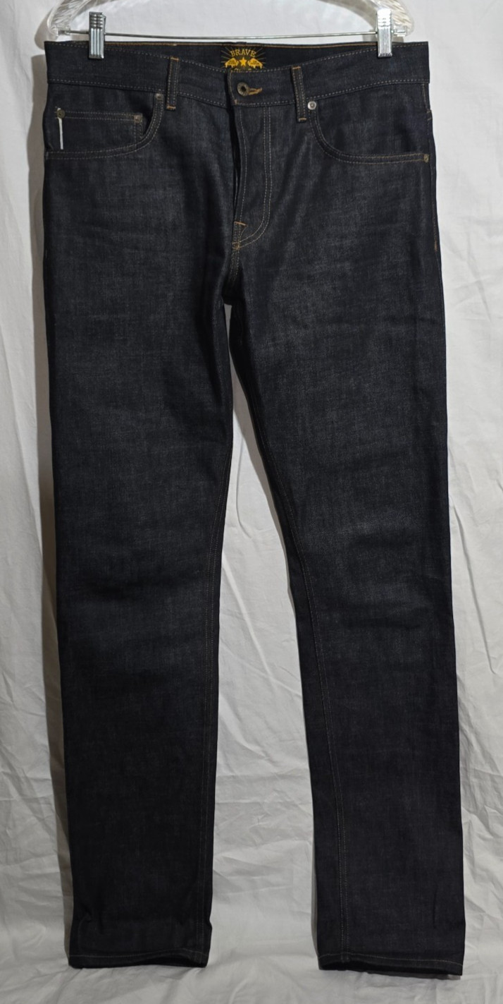 BRAVE STAR Hand Made in USA Selvedge Cone Denim Jeans – Blue – Sz 34*