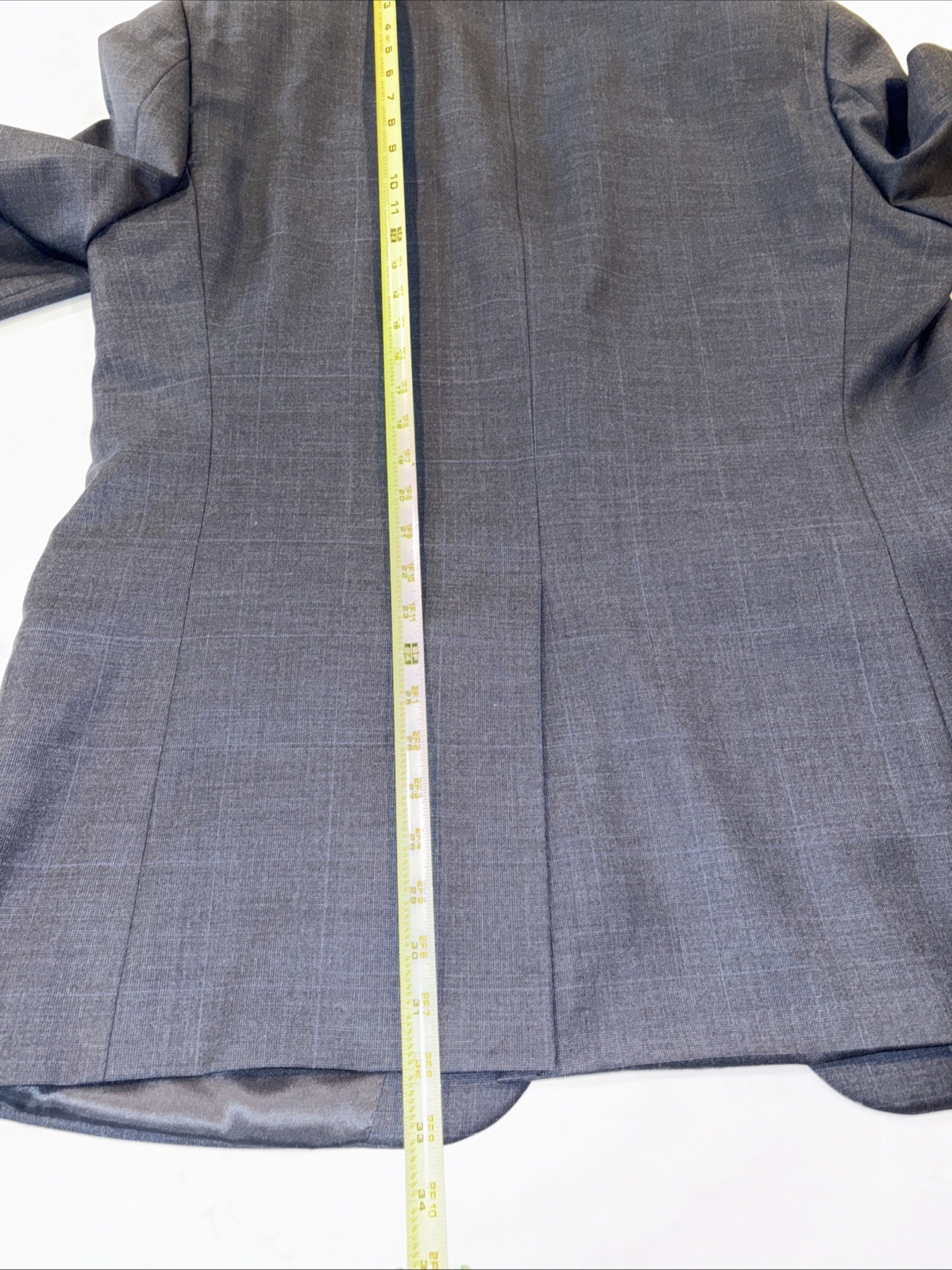 Ralph Lauren Blazer Mens 44L Blue Wool Coat Jacket Plaid Check Wool Windowpane
