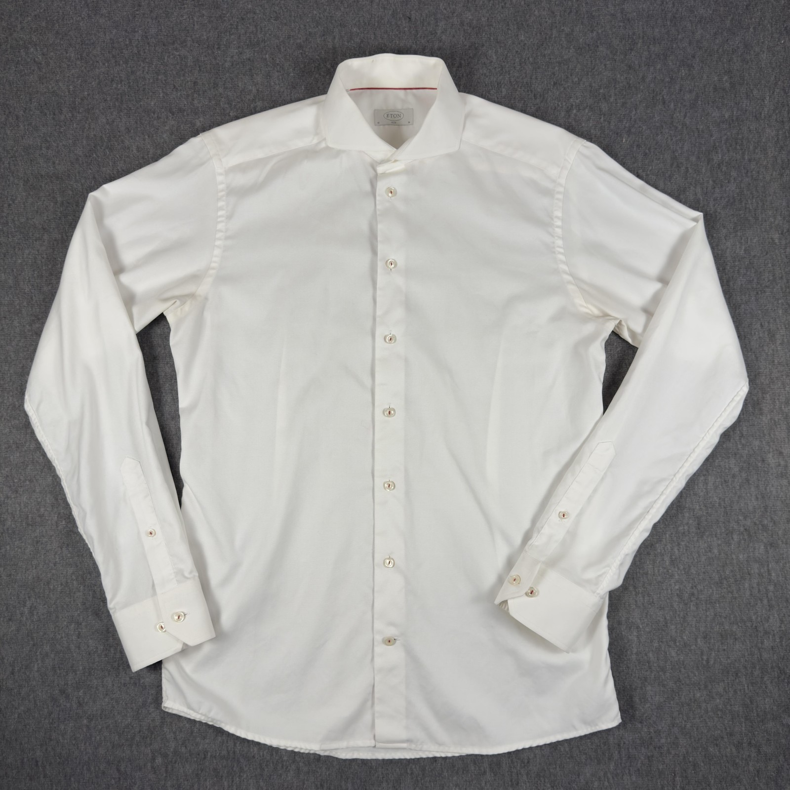 Eton Shirt Mens 41 16 White Solid Slim Fit Dress Long Sleeve Spread Collar