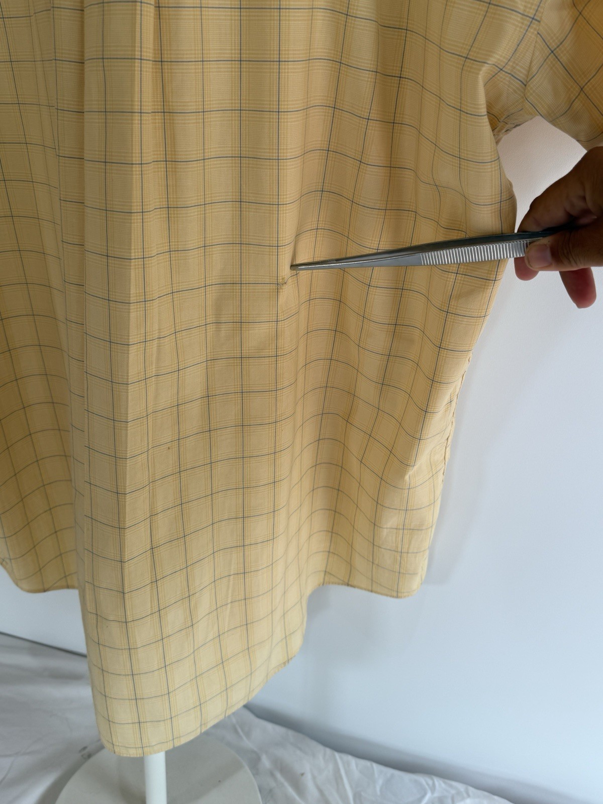 Vintage L.L.BL.Bean Men’s XL Yellow Plaid Cotton Blend Woven Button-Up Shirt