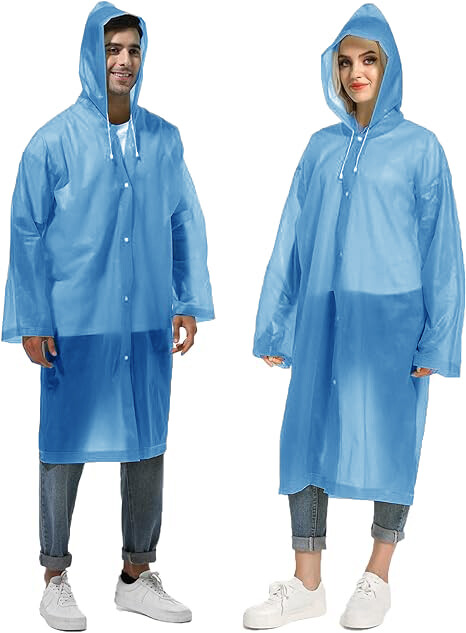 Waterproof Long Raincoat Men Women Rain Coat Hooded Trench Jacket Outdoor Hiking