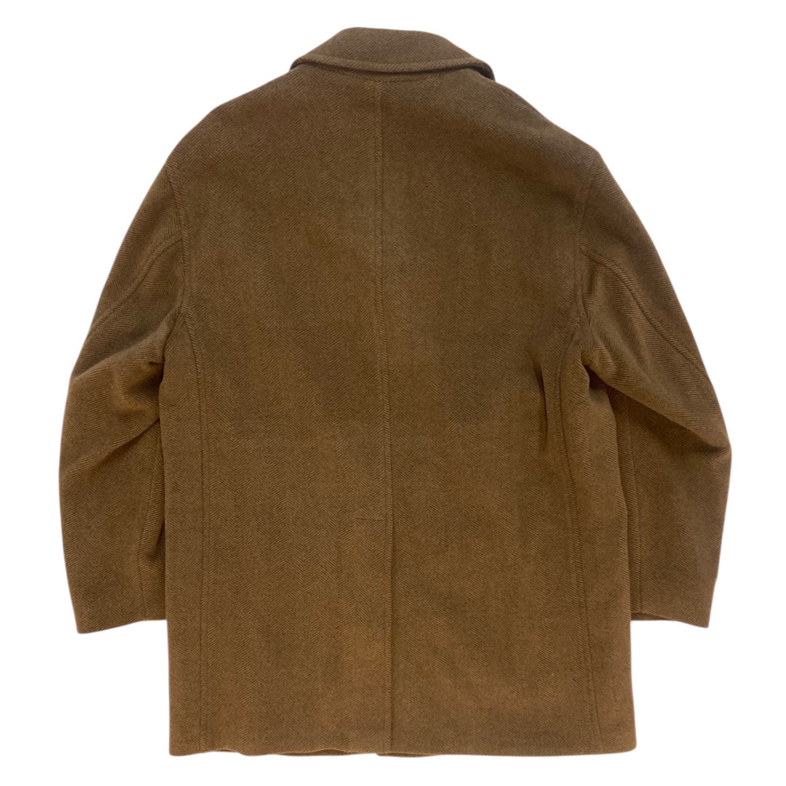Coach Brown Herringbone Four-Button Wool Single Breasted Overcoat Men’s L