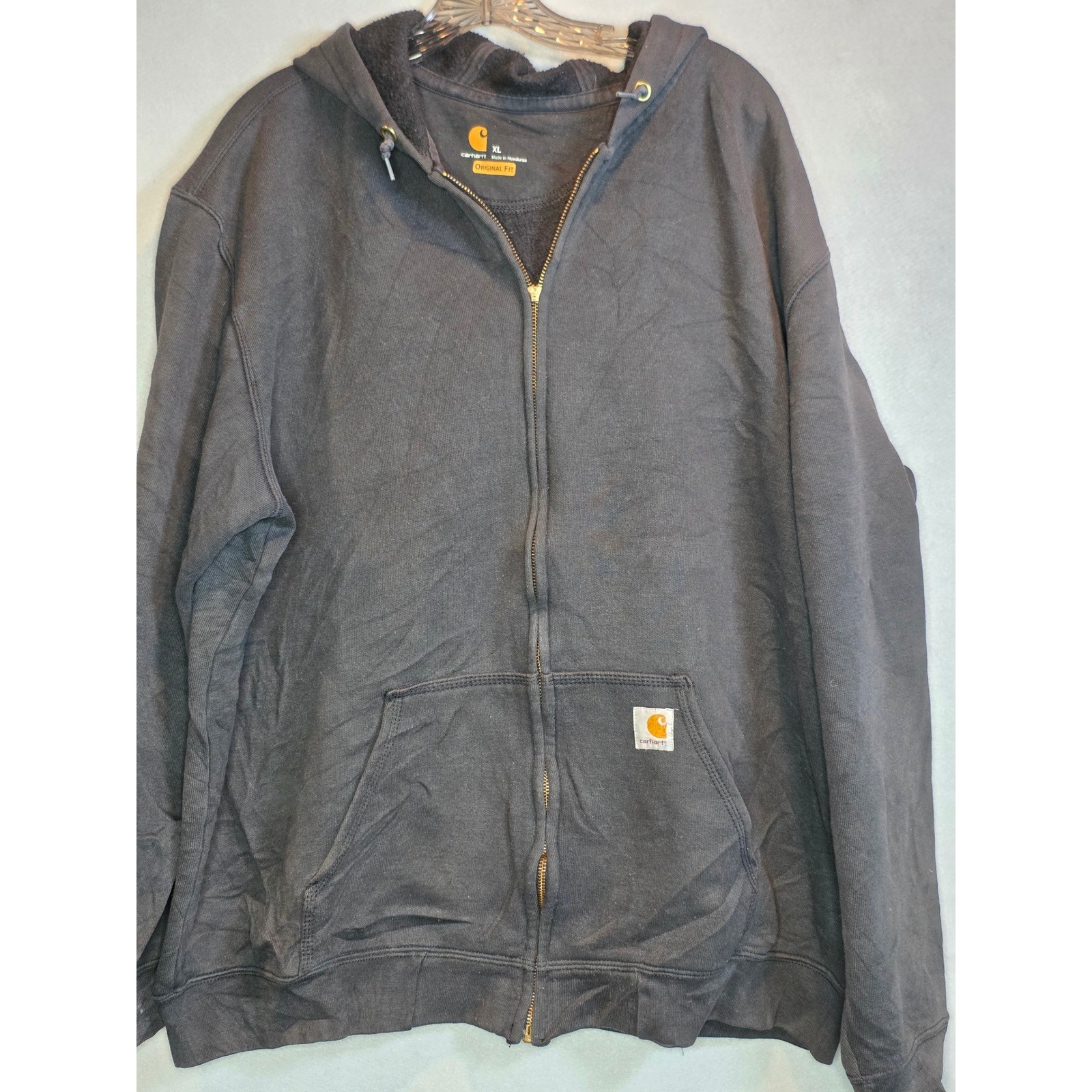 Carhartt Midweight Zip Front Hoodie Black XL Original Fit Workwear Sweatshirt