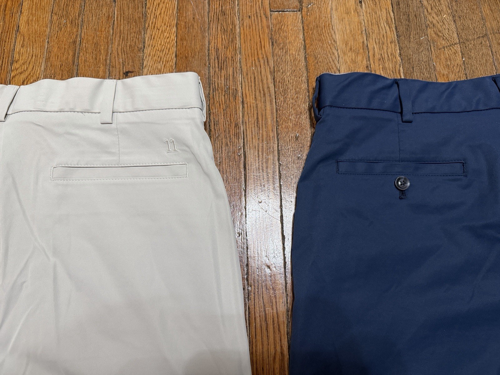 Walter Hagen Men’s Golf Shorts Lot of 2 Flat Front Solid Pockets Beige/Blue