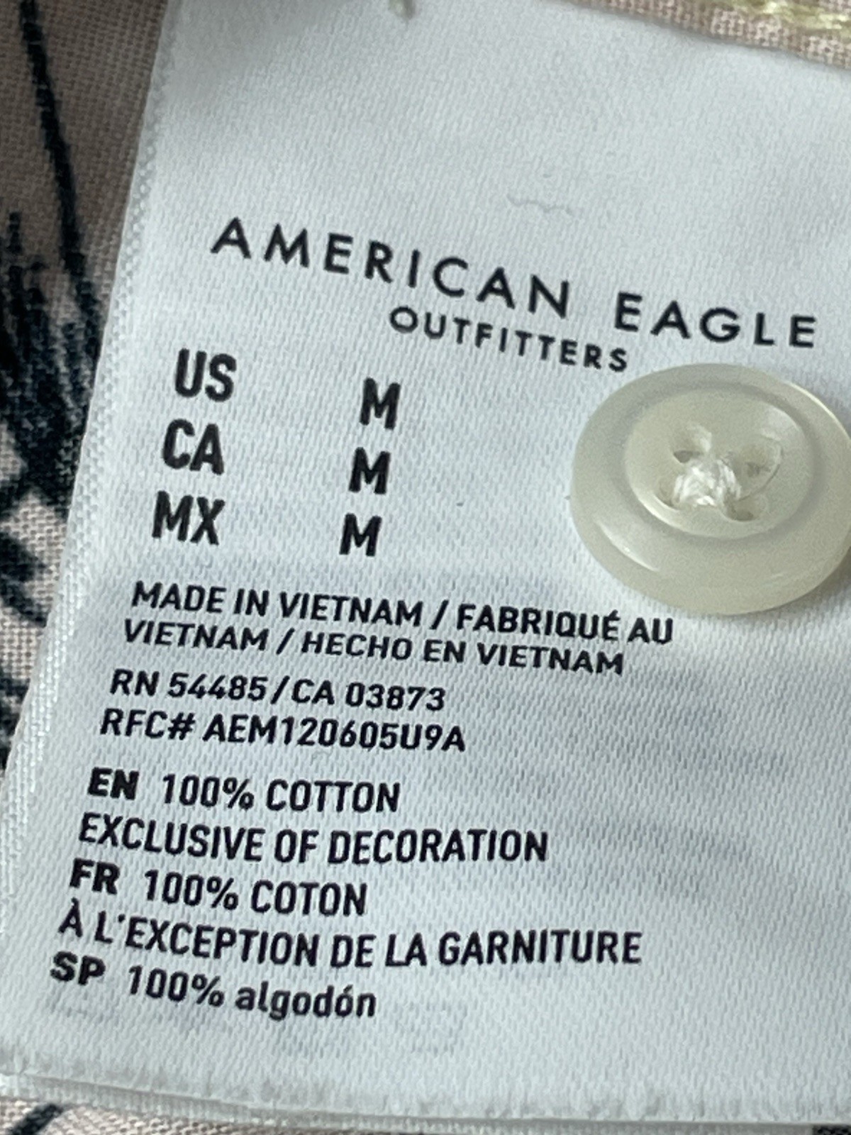 👕 American Eagle Tropical Button-Up Shirt | Ombre Beach Print | Size M