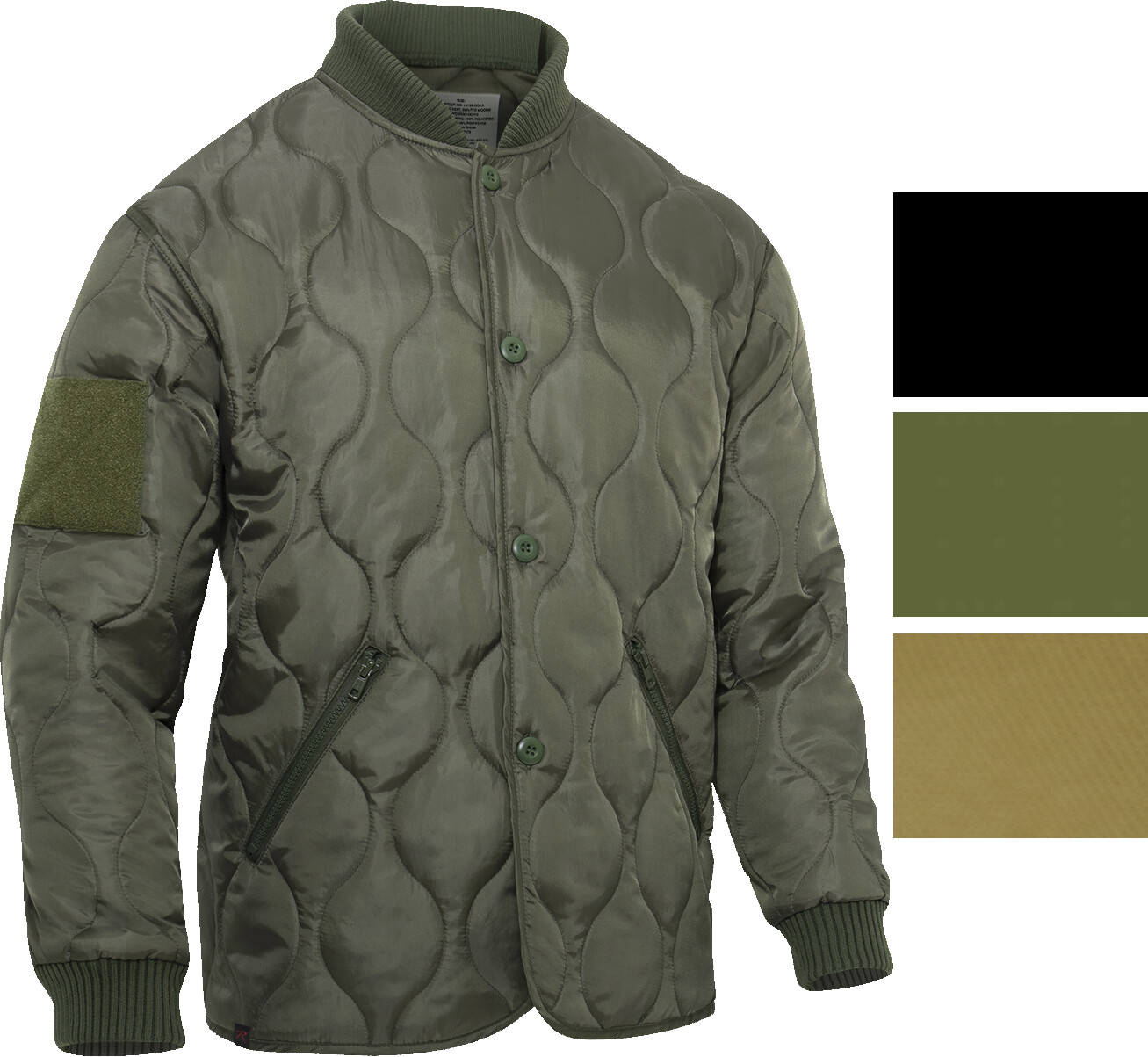 Mens Quilted Woobie Jacket Warm Insulated Poncho Liner Lightweight Full Zip Coat