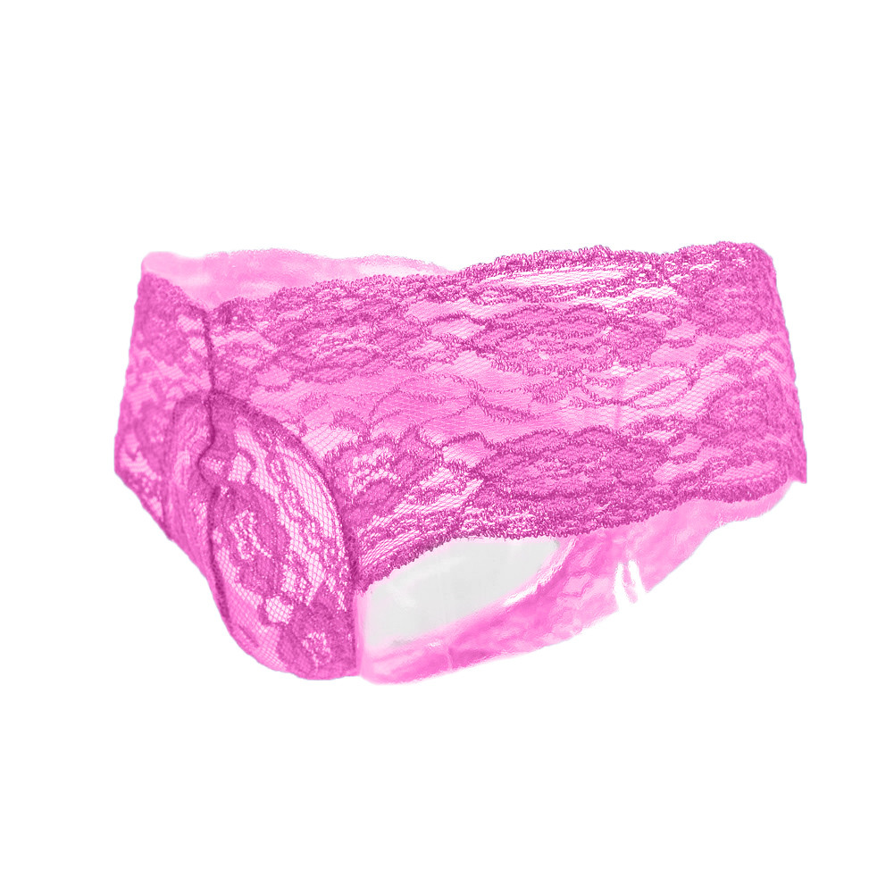 Gay Bikini Briefs Underwear Sexy Men Floral Lace Panties See-through Sissy Pouch