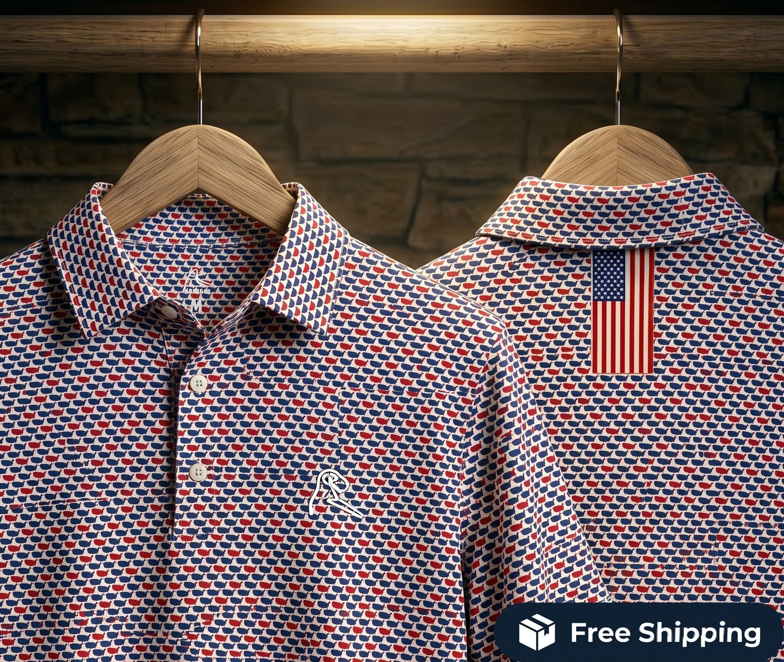 ⭐ The Rhoback 1776 Polo – Patriotic USA Golf Style – Size L-XL ⭐