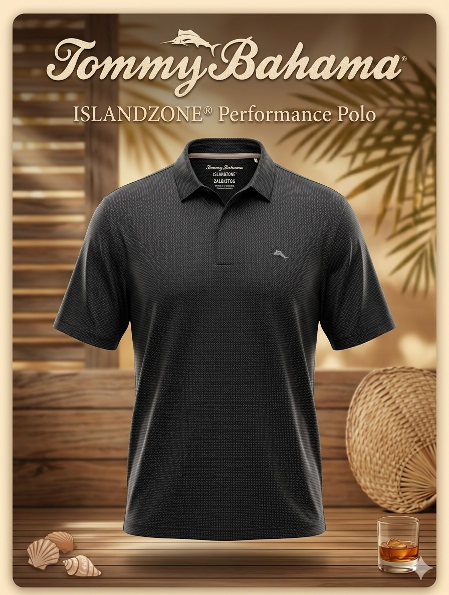 Tommy Bahama Palm Desert Oasis Polo Shirt Jet Black 3XLB $128 NWT Big &Tall