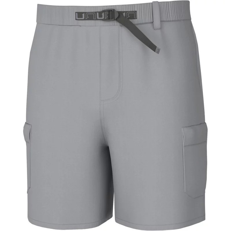 HUK Creekbed Cargo Shorts Mens S Harbor Mist Pull On Belted Lightweight NEW