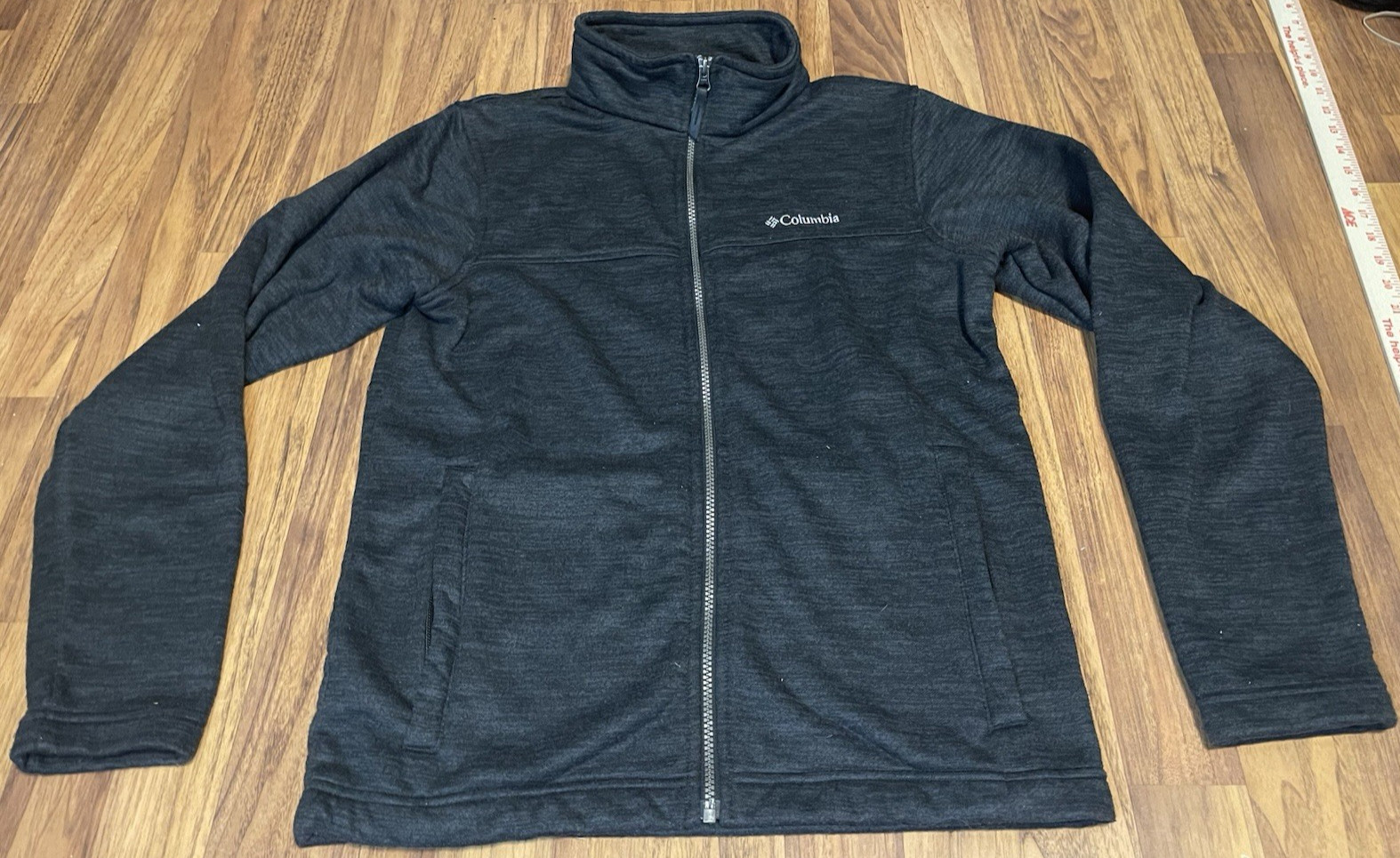 Columbia Jacket Mens Small Gray Full Zip Fleece Lined Stand Collar Outdoor