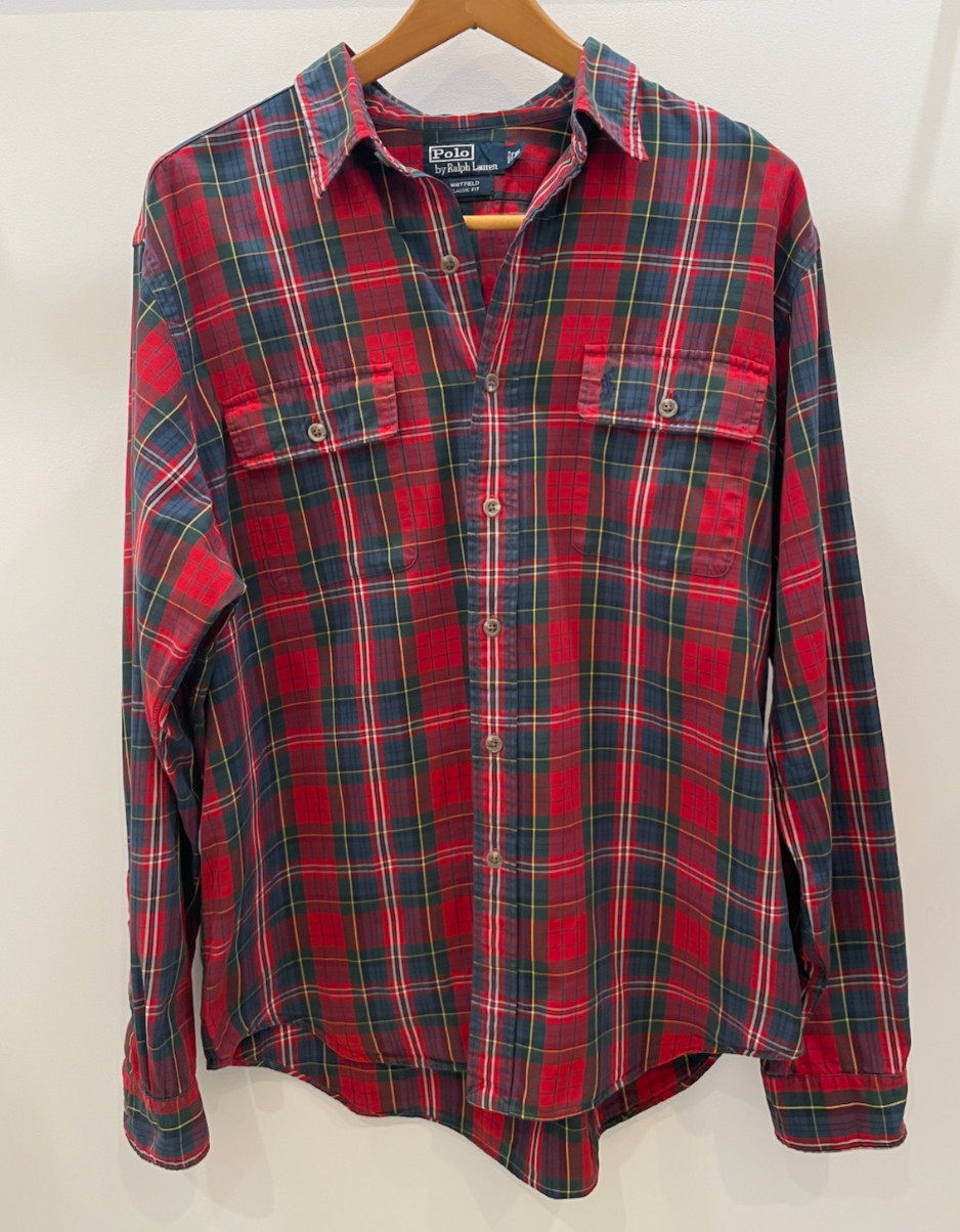 Polo Ralph Lauren Shirt Mens Size XL Whitfield Classic Fit Plaid w/ Pony Preppy