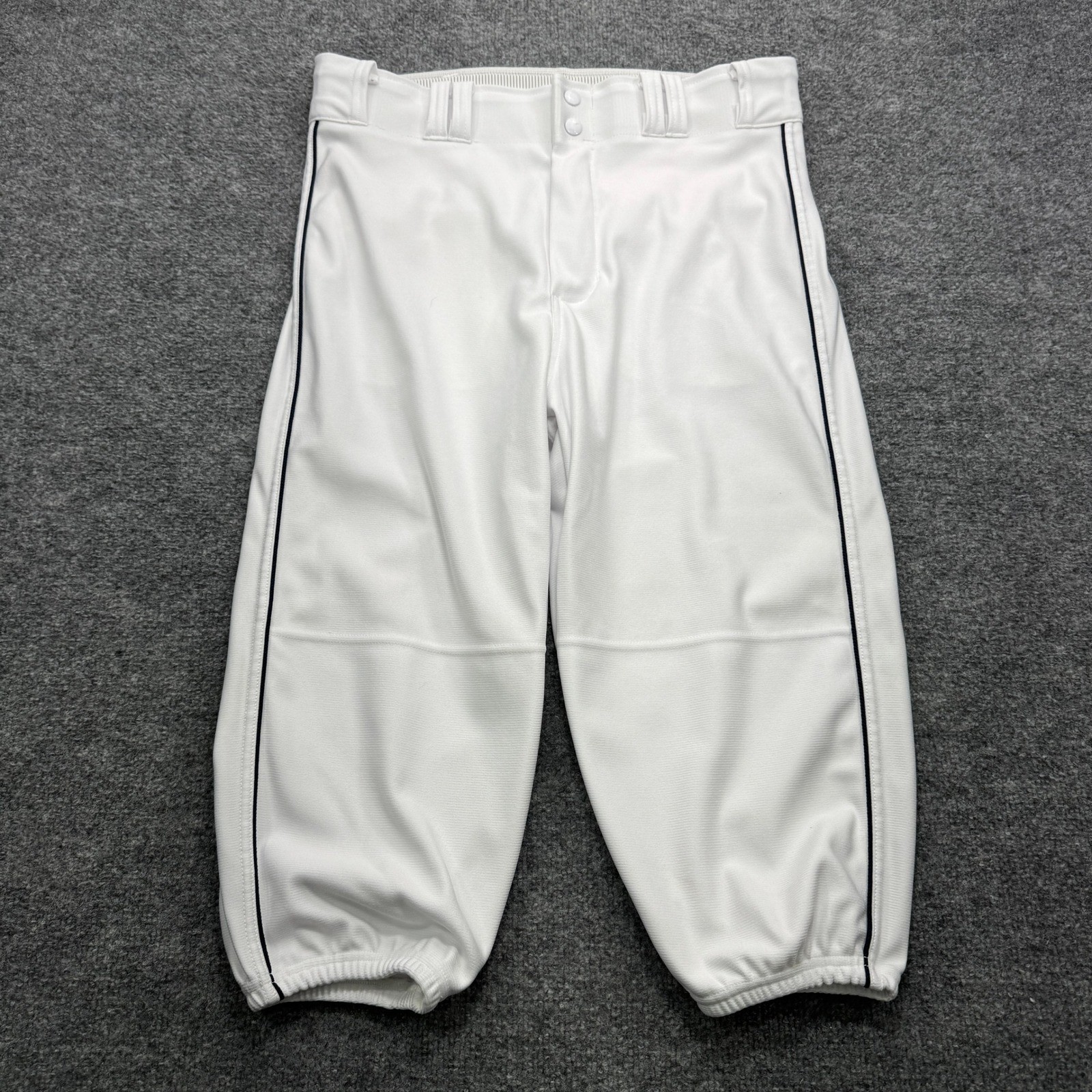A4 Pro Style Piped Baseball Pants Mens L White 18in Inseam Athletic Knickers