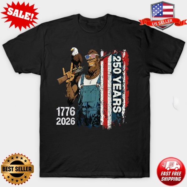 Bigfoot America 250th Anniversary Shirt, 1776-2026 T-Shirt | S-3XL multicolor