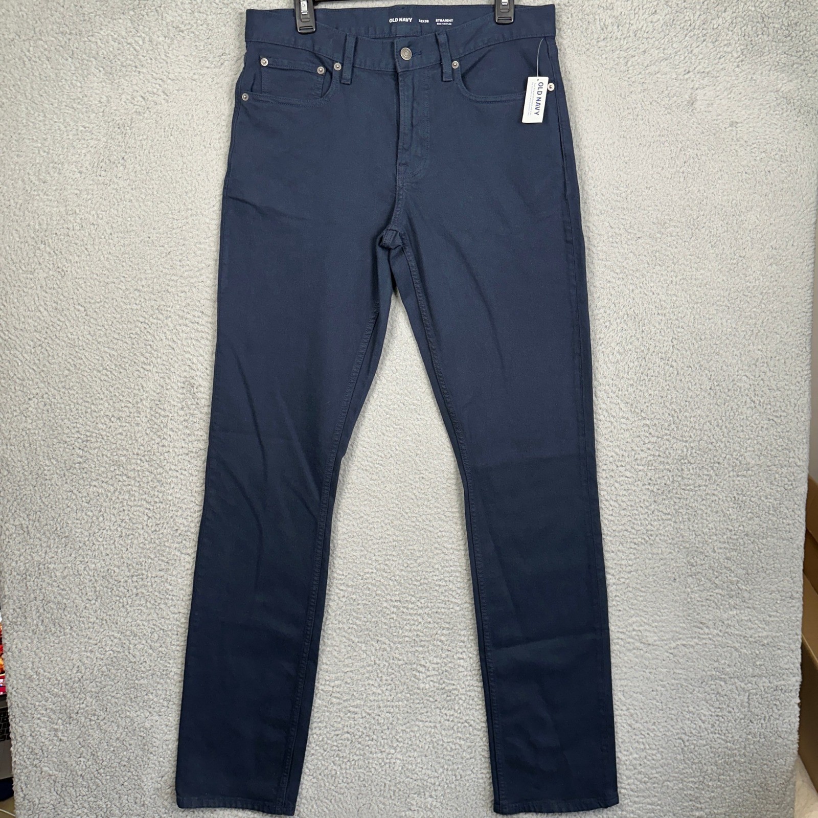 NEW Old Navy Pants Mens 32X38 Navy Blue Built In Flex Straight Leg Chino Stretch