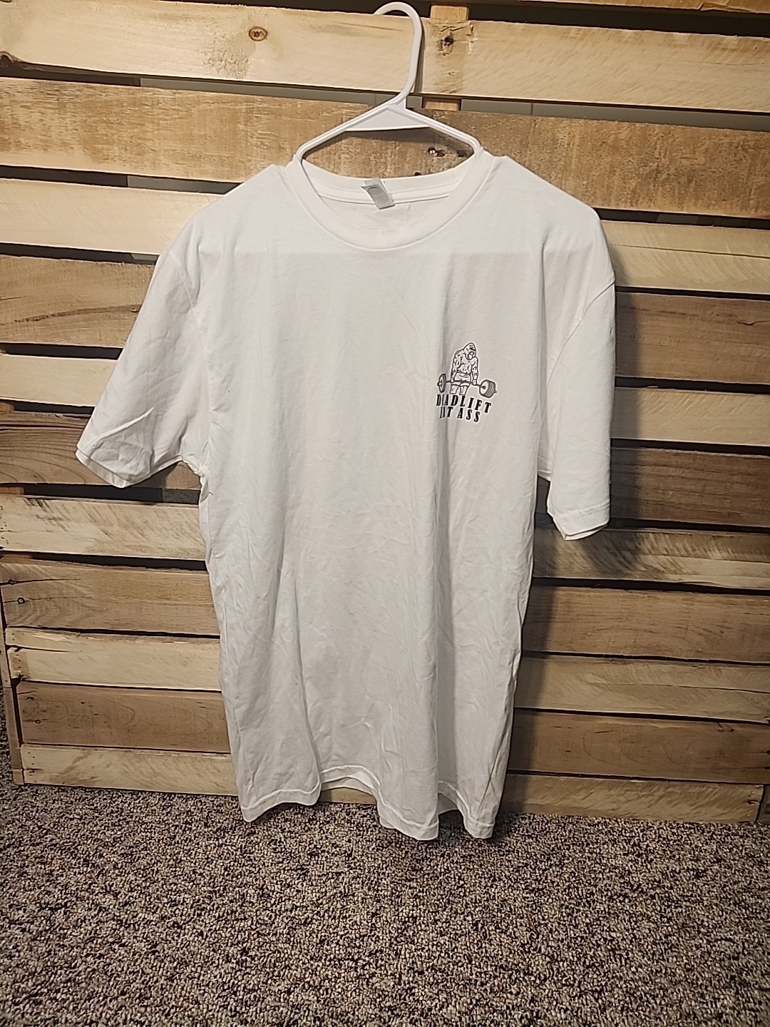 Next Level Apparel White Tshirt. Gorilla Deaadlift Sz Large