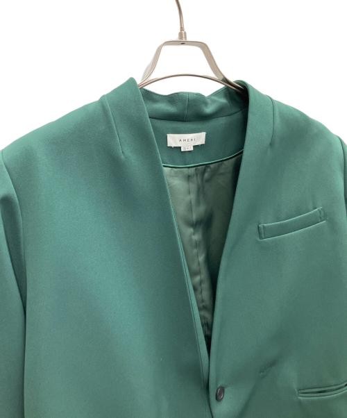 Ameri S Green Polyester Collared Jacket Ladies Slim Fit Outerwear