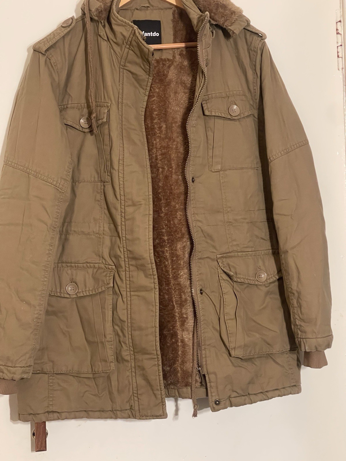 Wantdo Cotton Super Soft Cosy Fleece Cargo Warm Jacket Full Zip Mens U.K-LARGE-