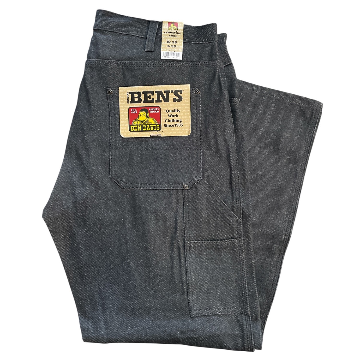 BEN DAVIS MEN’S CHARCOAL DENIM CARPENTER JEANS (30 to 50)