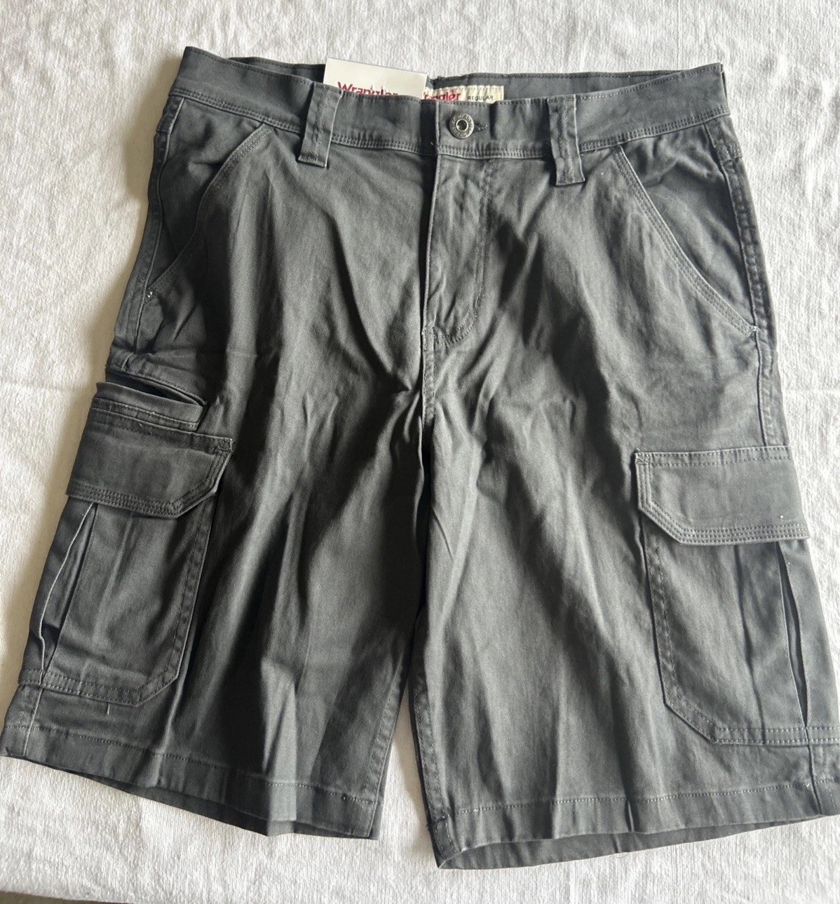 Wrangler Cargo Shorts 32 Relaxed Fit Cotton Gray Outdoors Casual NEW