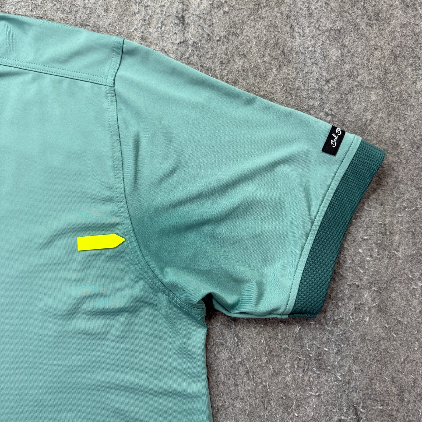 Bad Birdie Polo Shirt Men L Seafoam Green Teal Contrasting Trim Stretch