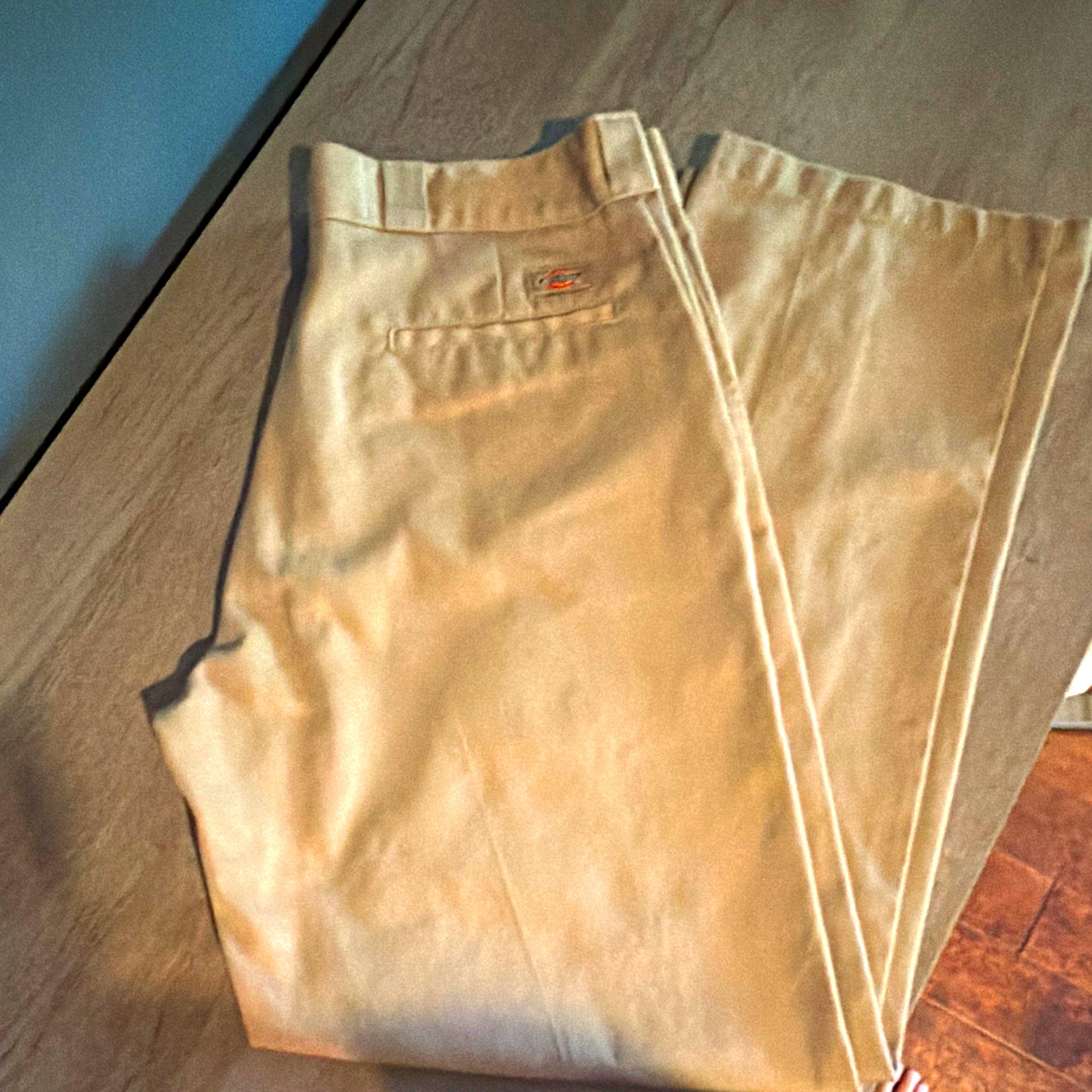 Dickies 874 Original Fit Beige Solid Chino Pants 36W Logo Accent