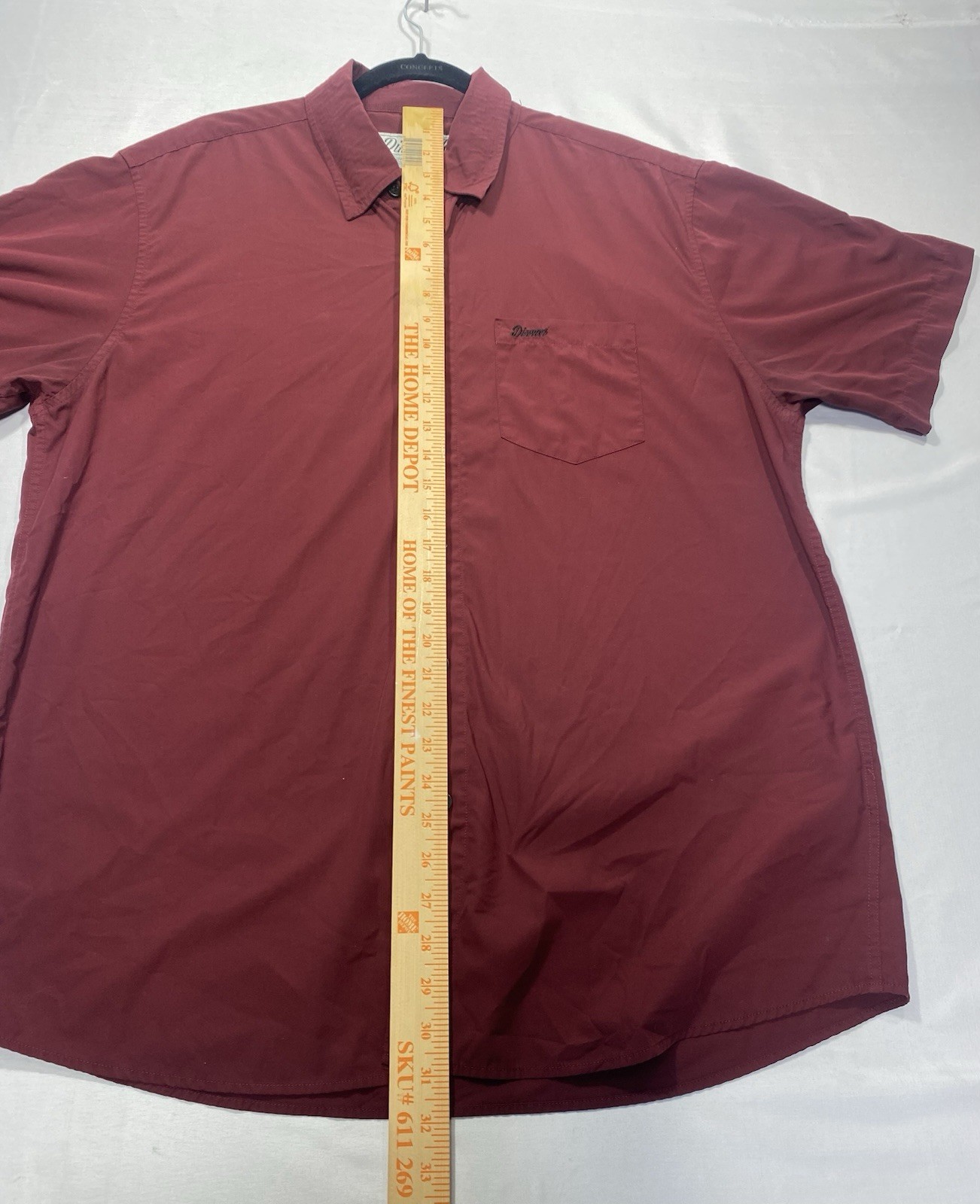 Dixxon Co Signature Series XL Burgundy Bamboo Blend Short Sleeve Button Shirt