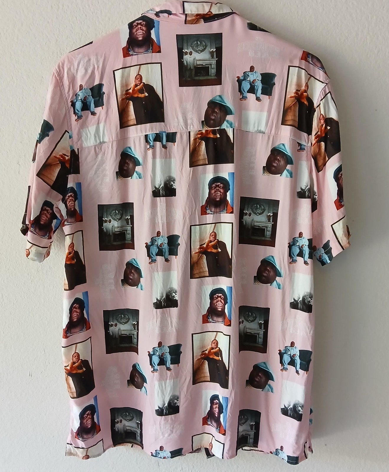 H&M NOTORIOUS B.I.G. BIG HIP HOP RAP AOP BUTTON FRONT SHIRT Mens S BIGGIE