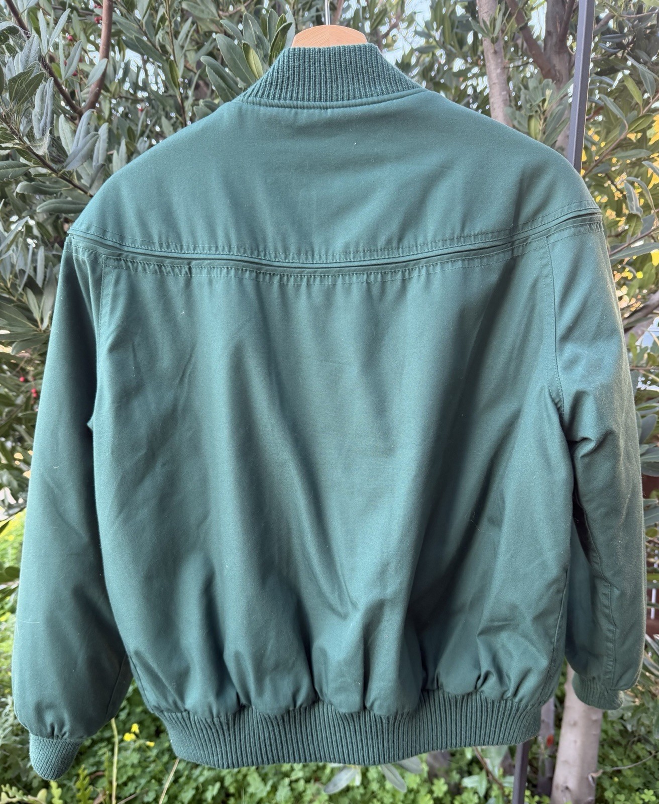 Derby Of San Francisco Mens XS Forest Green Bomber Jacket Gold Paisley Lining OG