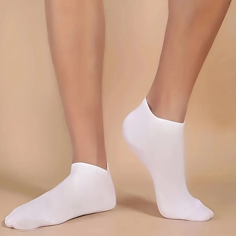 30/50 Pairs Unisex Low Cut Ankle Socks Non-slip Solid White Black Grey