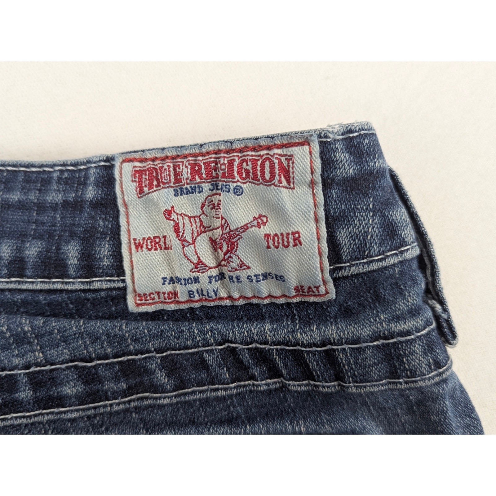 True Religion Billy Straight Leg Jeans Mens 31 Blue Medium Wash Made in USA