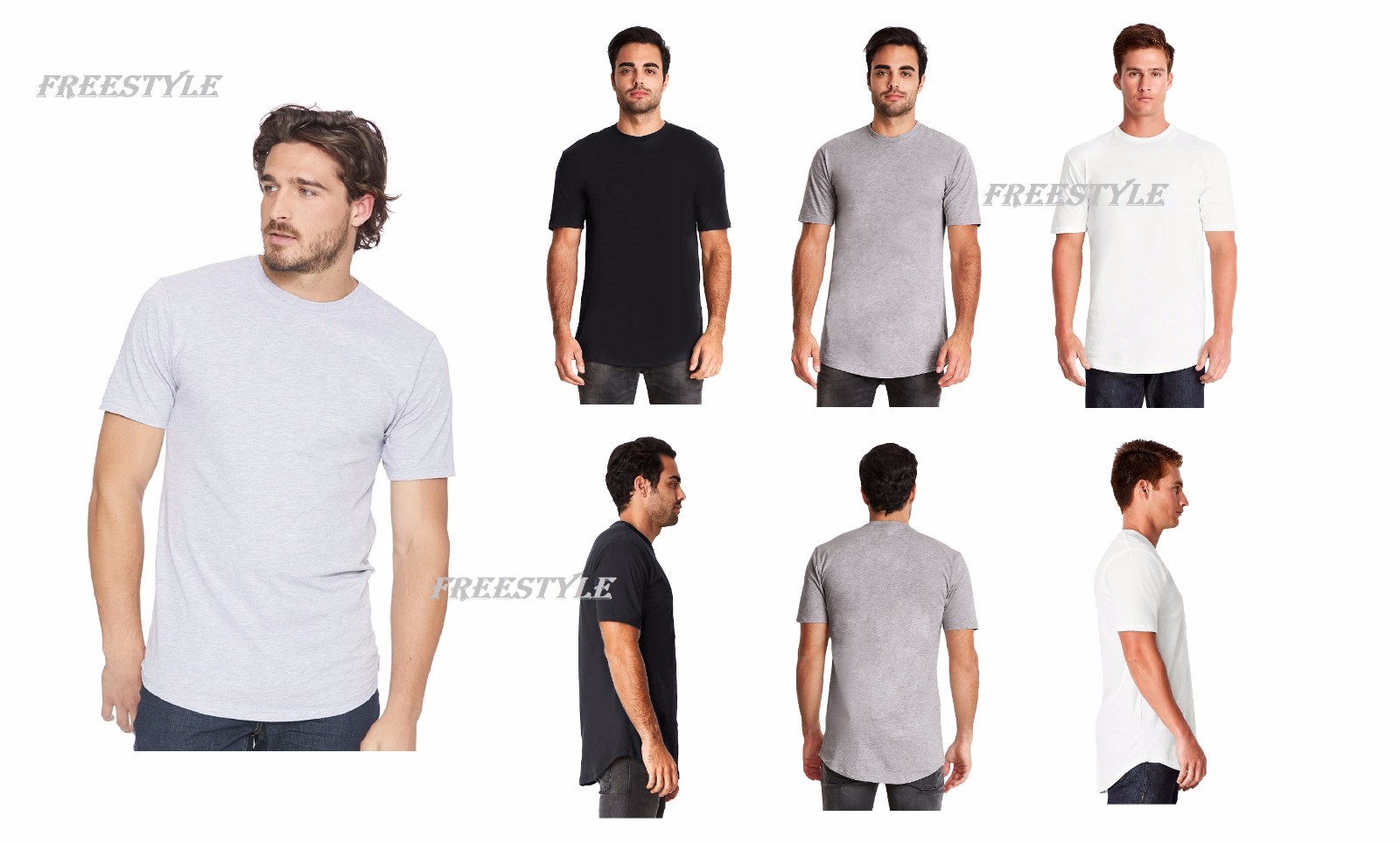 New Next Level 3602 Fine Jersey Long Body Crew T-Shirt Wholesale Bulk Order Sale