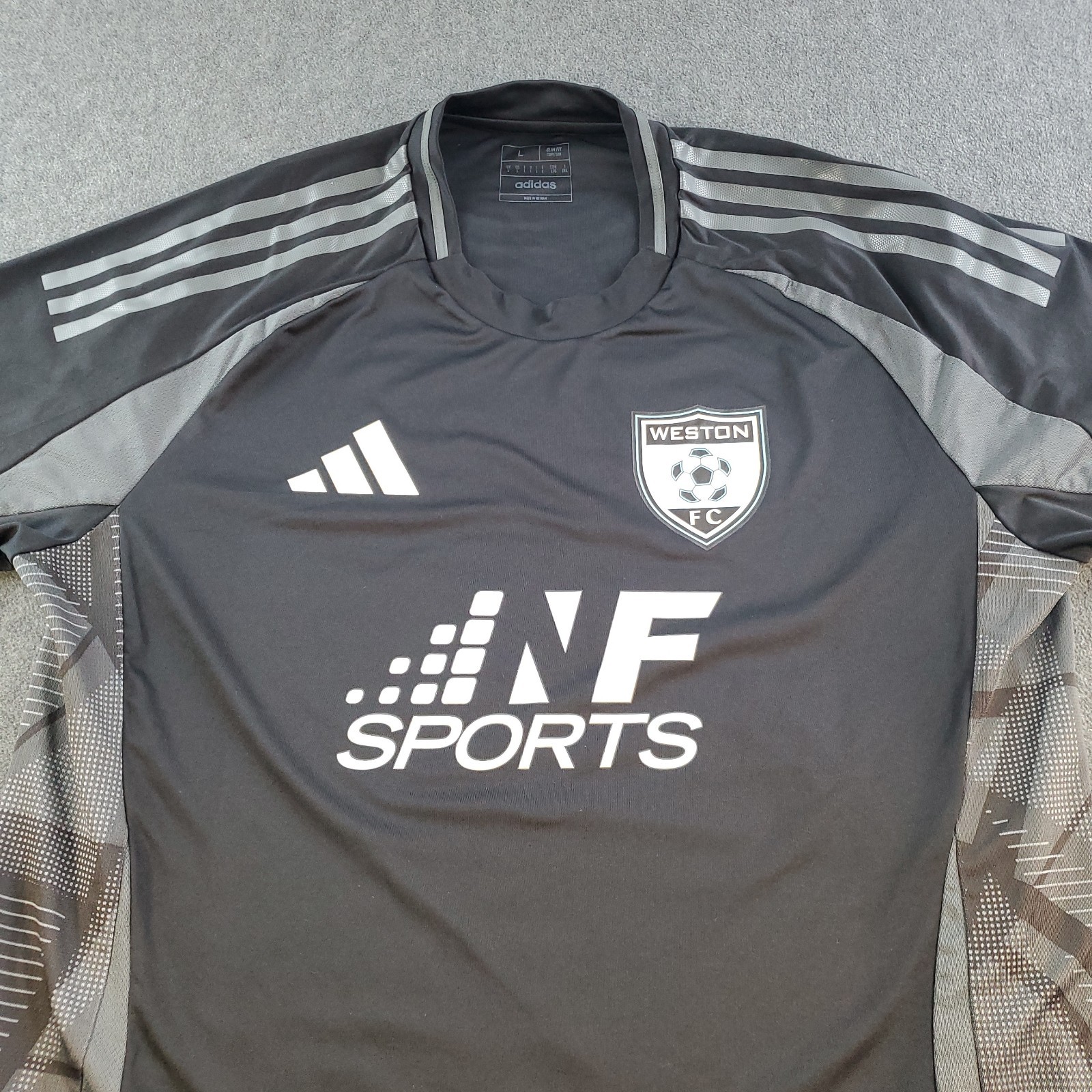 adidas soccer jersey features the Weston FC club “NF Sports” Men’s Size Large