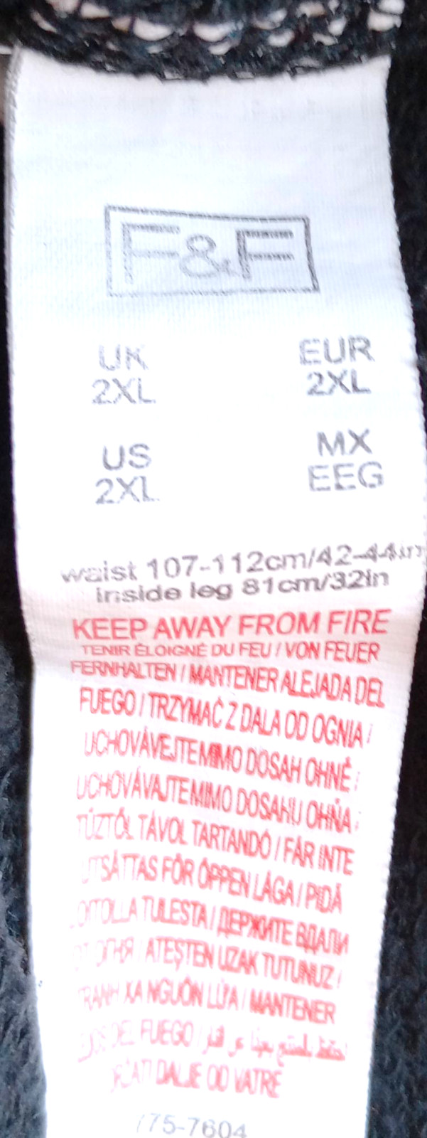 F&F Joggers Men’s UK Size 2XL Dark Grey Graphic Print New York Athleisure Sports