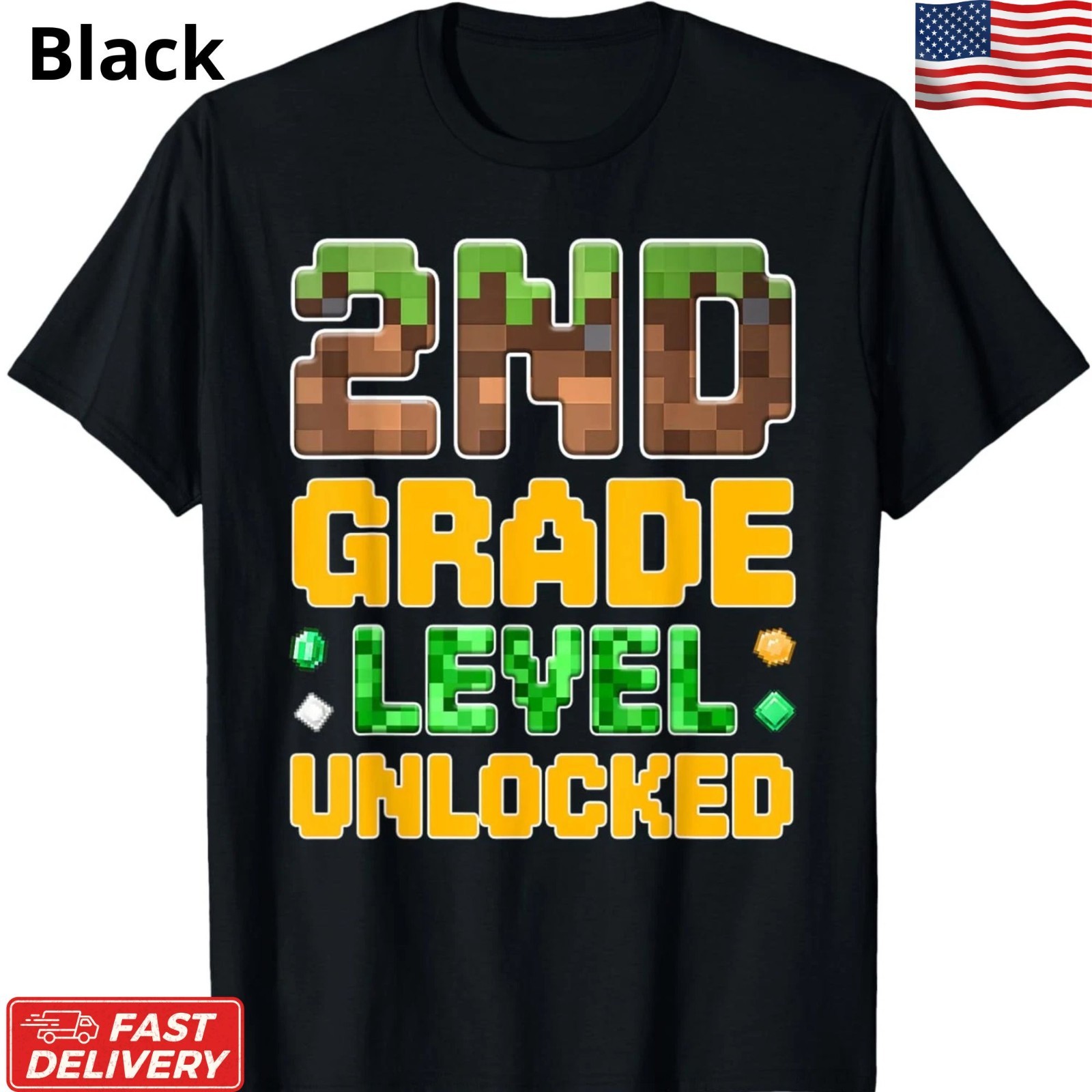2nd Grade Gamer Back to School T-Shirt First Day of School Graphic Tee S-5XL