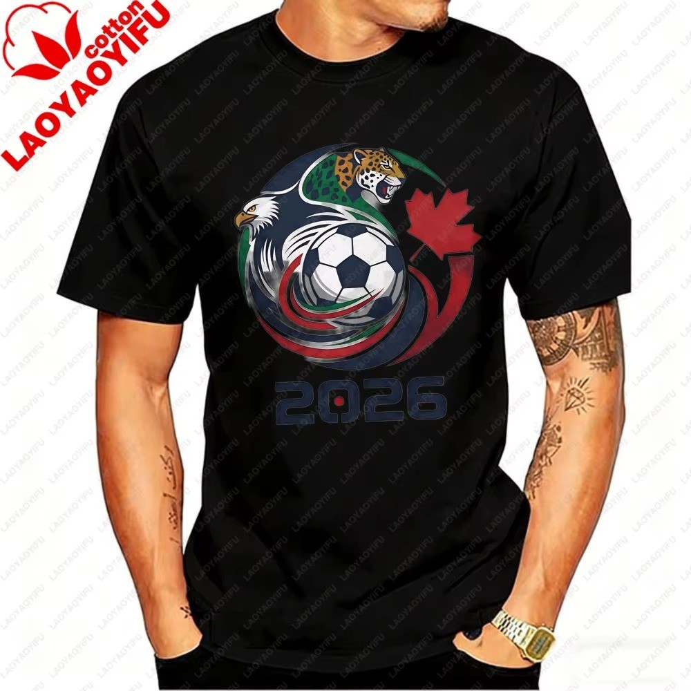 2026 Football T-Shirt USA Canada Mexico Eagle Jaguar Fan Shirt Mens