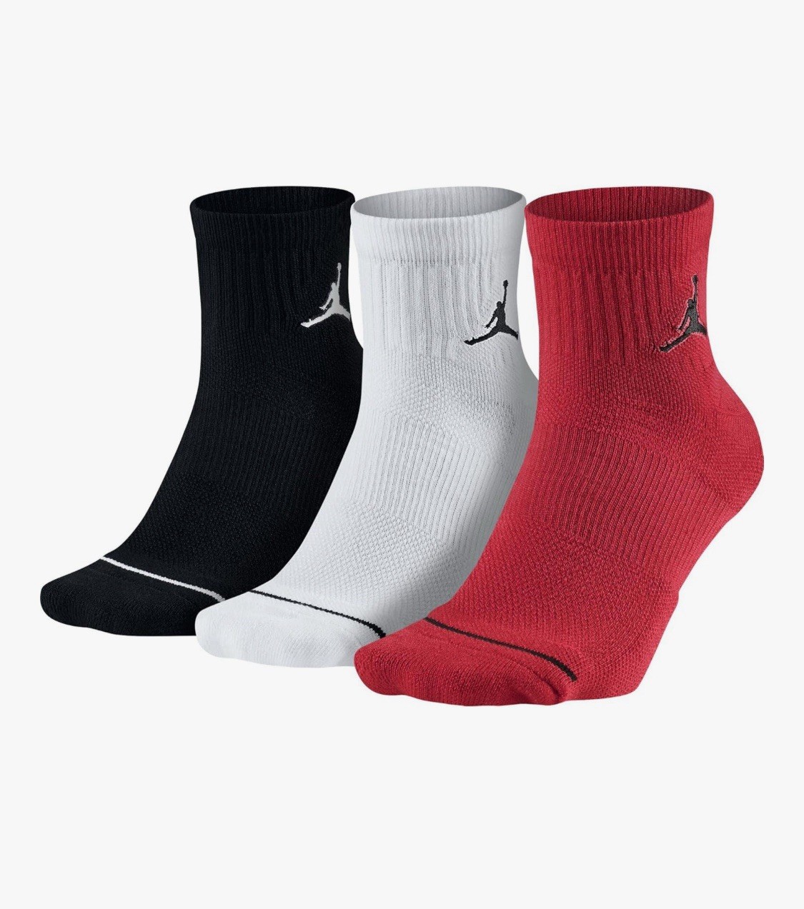 Jordan 3-Pairs Dri-Fit Everyday Cushion Ankle Socks L White/BLack/Red DX9655-902