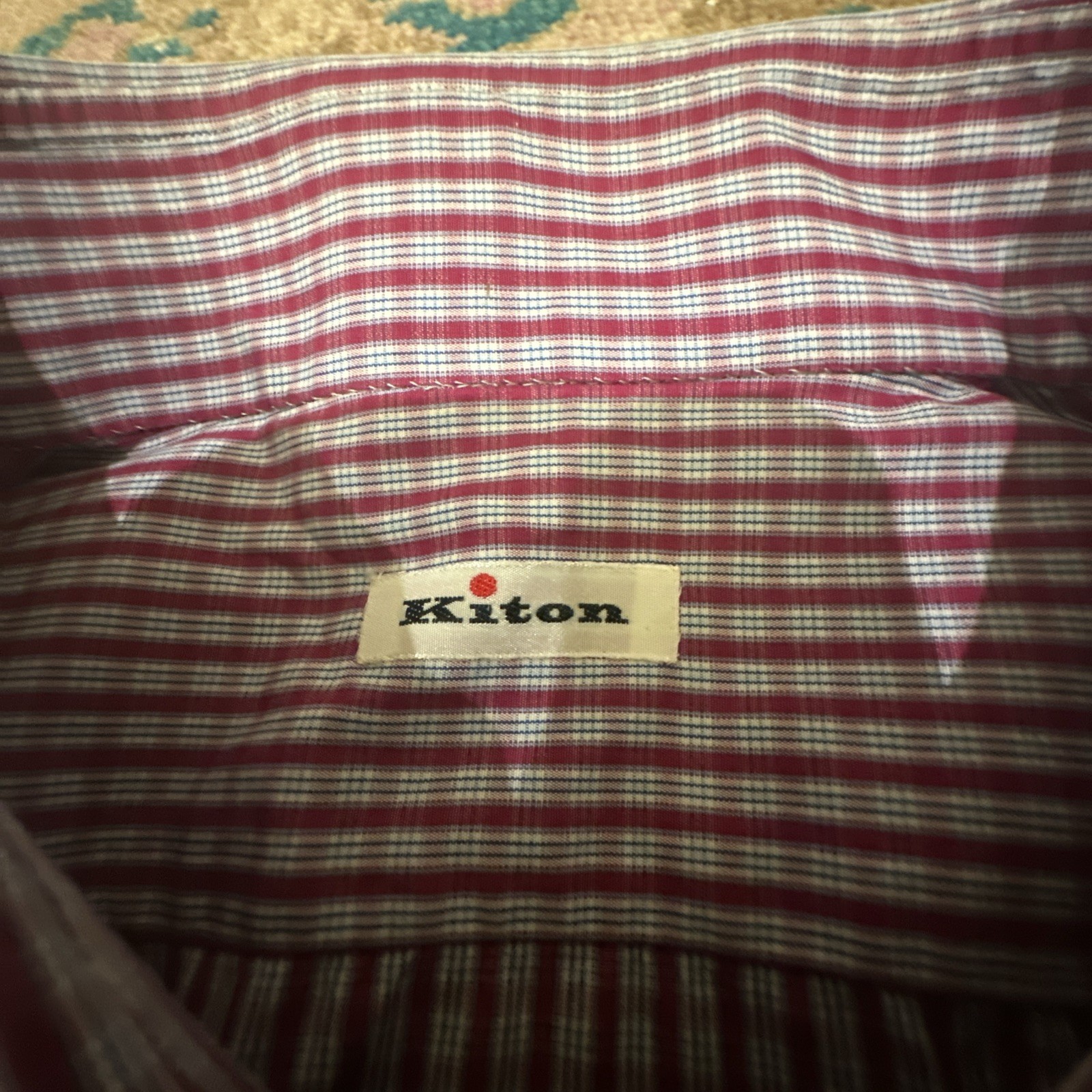 Kiton Cotton Dress Shirt Size Large Made In Italy