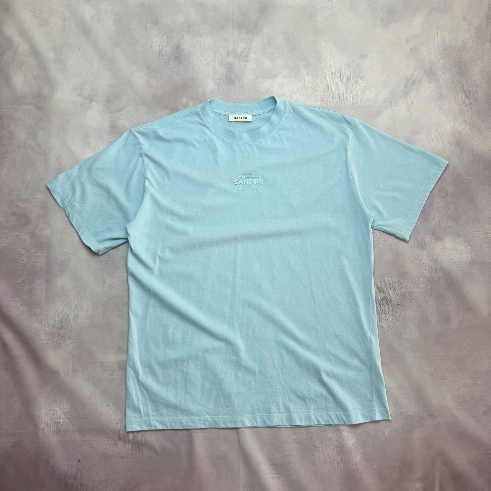 Sandro Paris Light Blue T-Shirt Men’s Size XS Short Sleeve Cotton Crew Neck