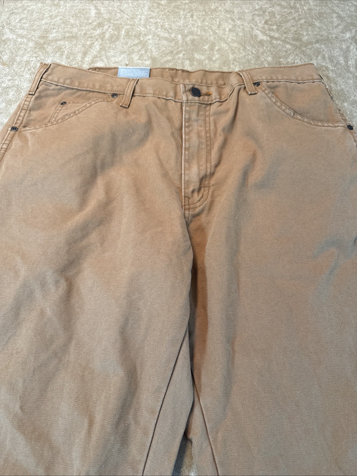 Genuine Dickies Men’s 36×30 Relaxed Fit Dungaree Utility Work Jeans Brown NWT