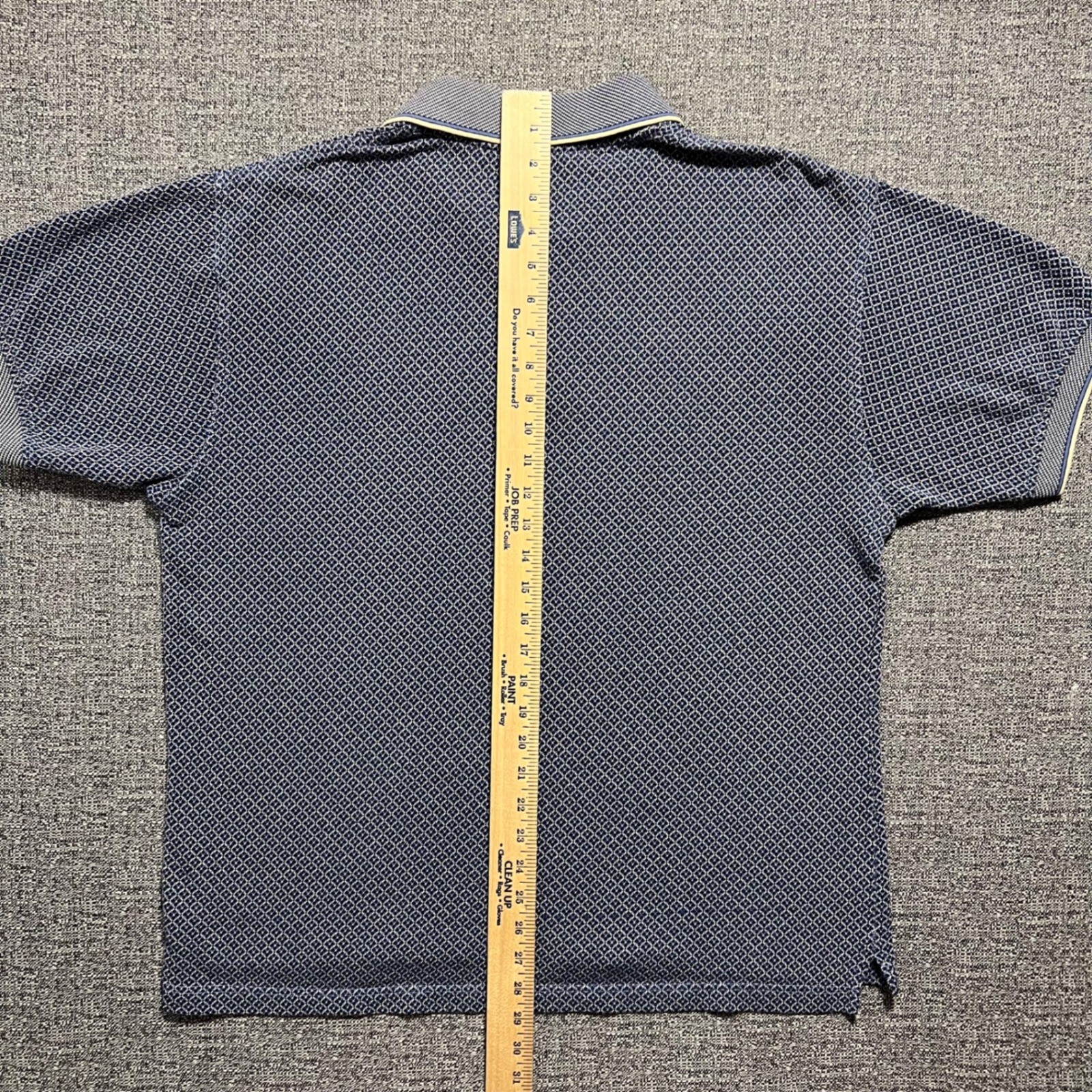 Vintage 90s Knightsbridge Golf Polo Shirt Mens Large Blue Geometric Short Sleeve