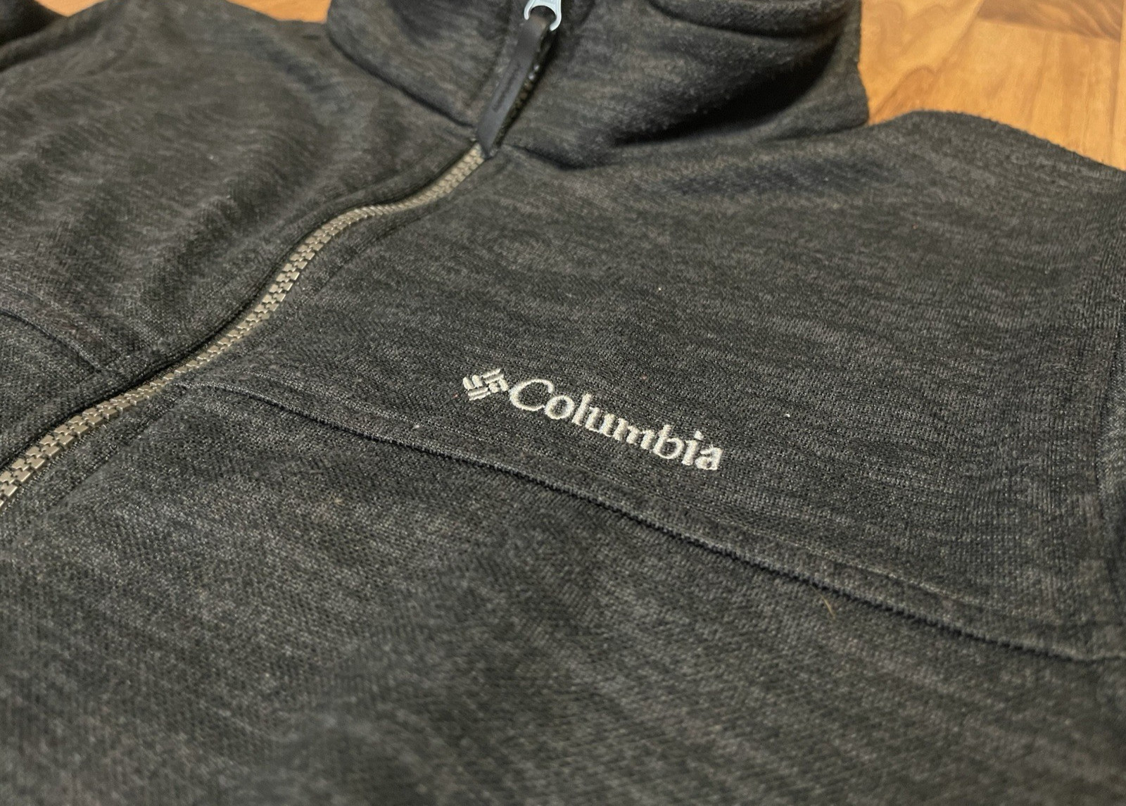 Columbia Jacket Mens Small Gray Full Zip Fleece Lined Stand Collar Outdoor