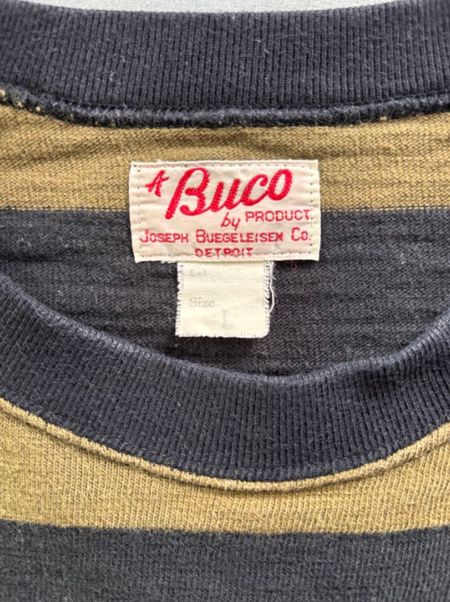 The Real McCoy’s BUCO Striped Long Sleeve T-Shirt L Size From Japan